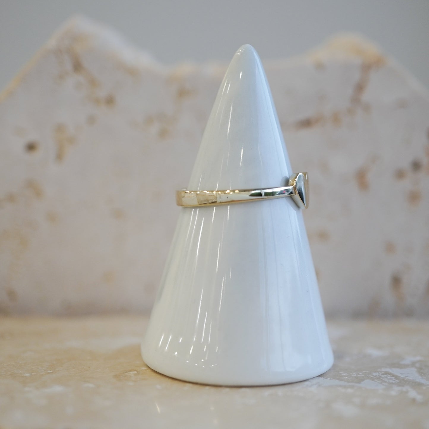 14k Yellow Gold ring heart-15238