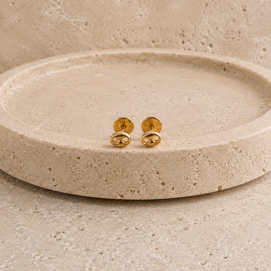 18KT Infinity Stud Earrings