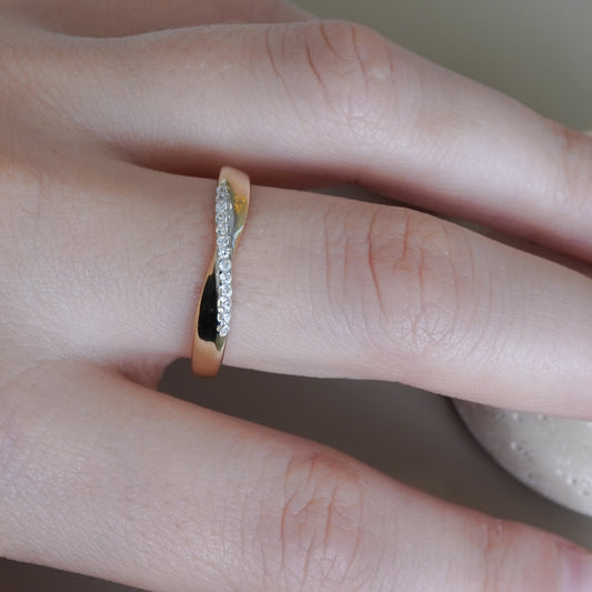 10k Yellow gold eternity band ring-16129
