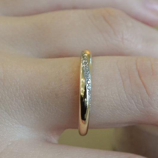 10k Yellow Gold Eternity Band Ring with Cubic Zirconia-16126