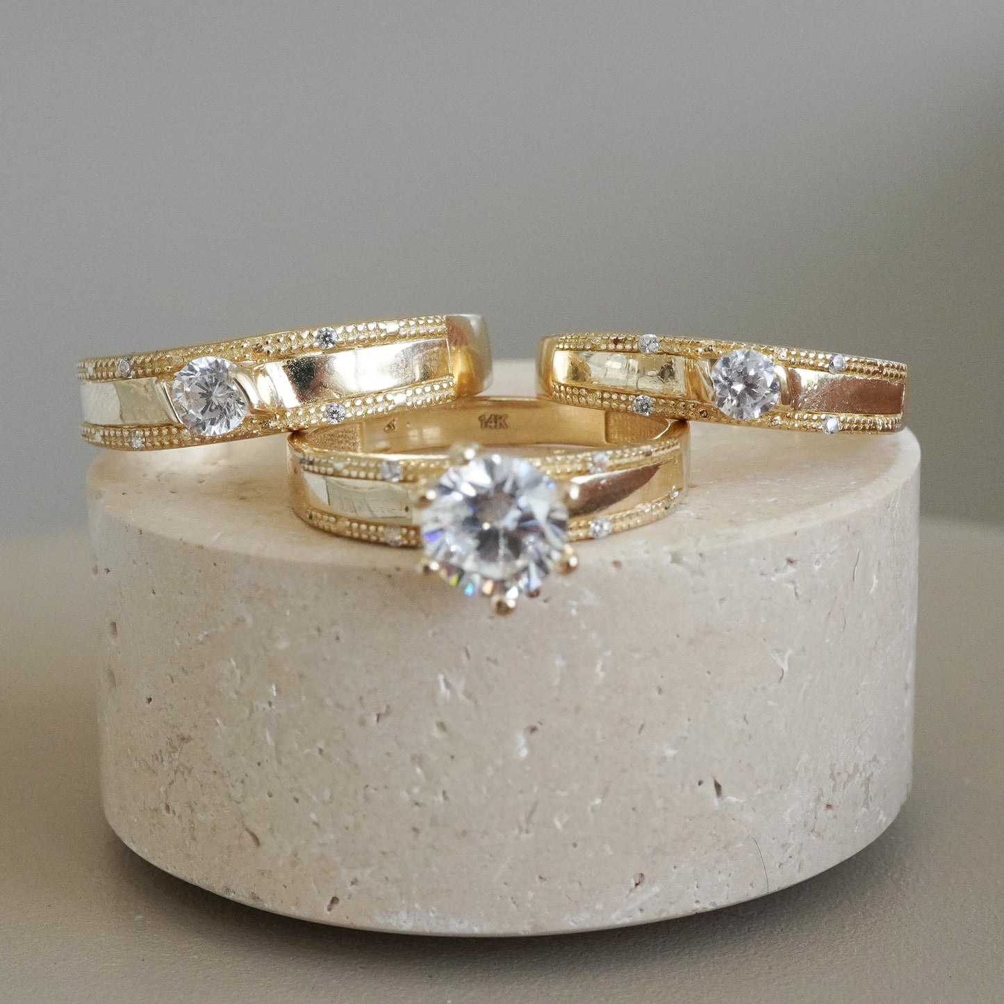 14k Yellow gold trio ring-15227