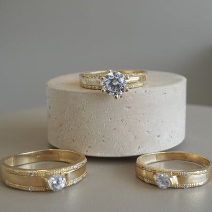 14k Yellow gold trio ring-15227
