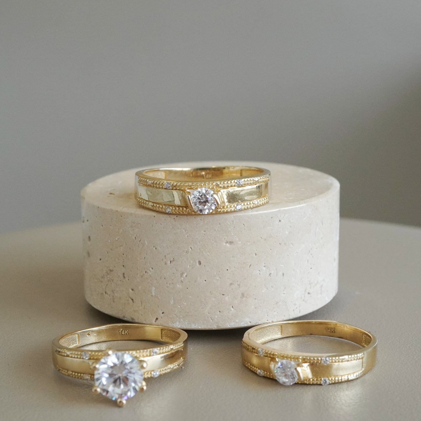 14k Yellow gold trio ring-15227