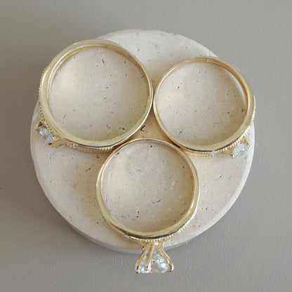 14k Yellow gold trio ring-15227