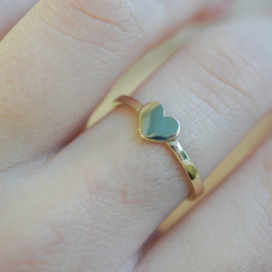 14k Yellow Gold ring heart-15238