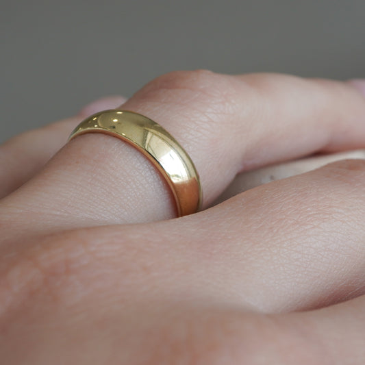 10k Yellow gold band plane ring-16296