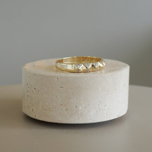 10k Yellow gold cubic zirconia ring-16106