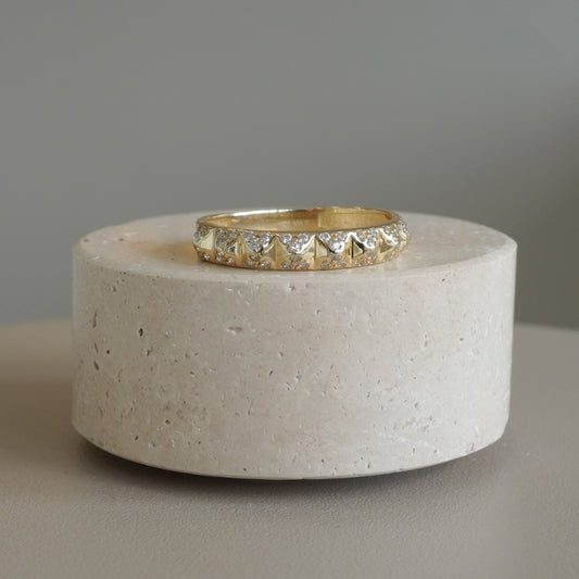 10k Yellow gold cubic zirconia ring-16106