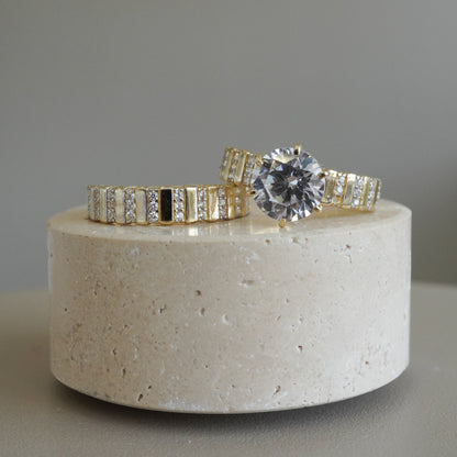 14k Yellow gold duo ring-15791