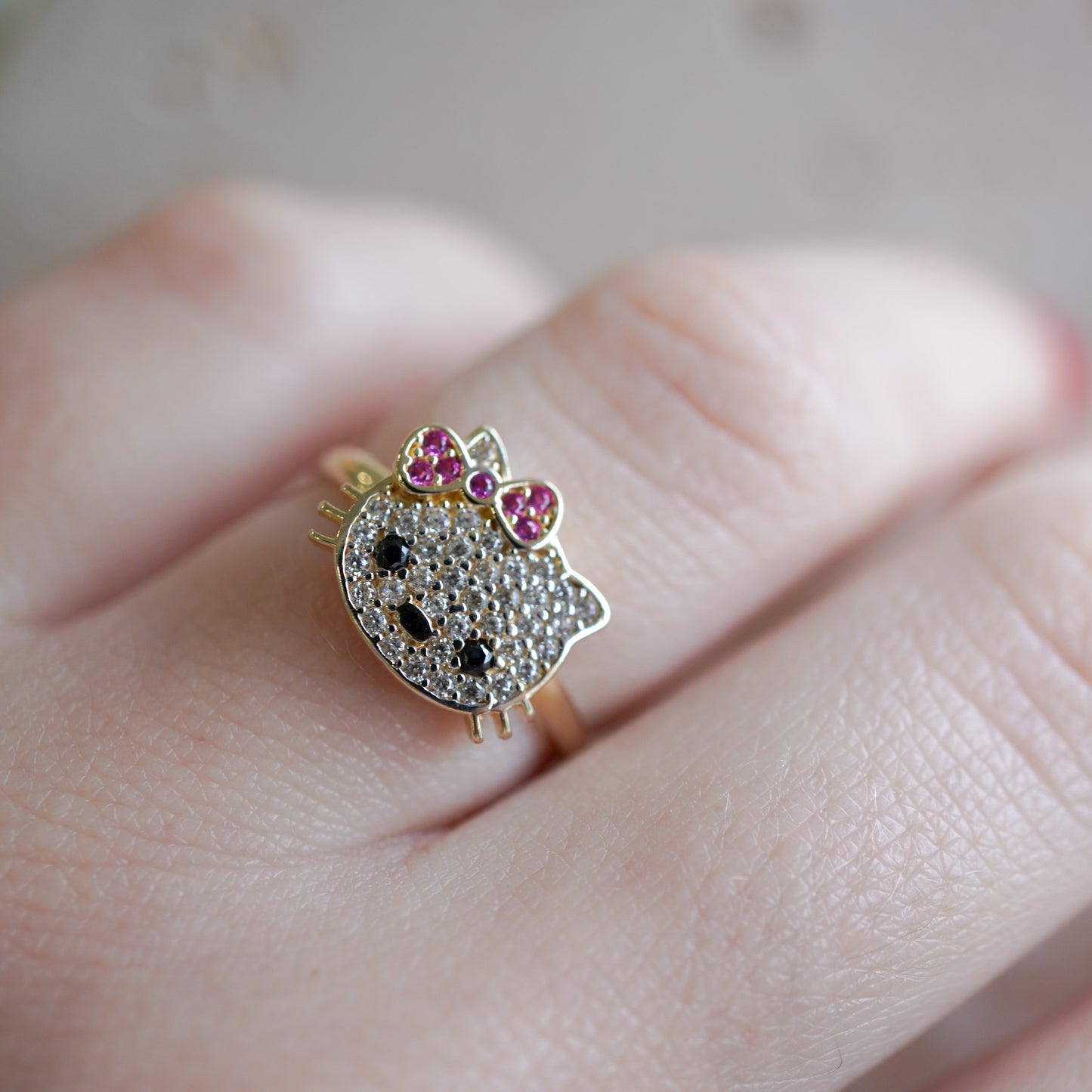 14k Yellow gold ring hello kitty-14727