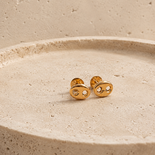 18KT Infinity Stud Earrings