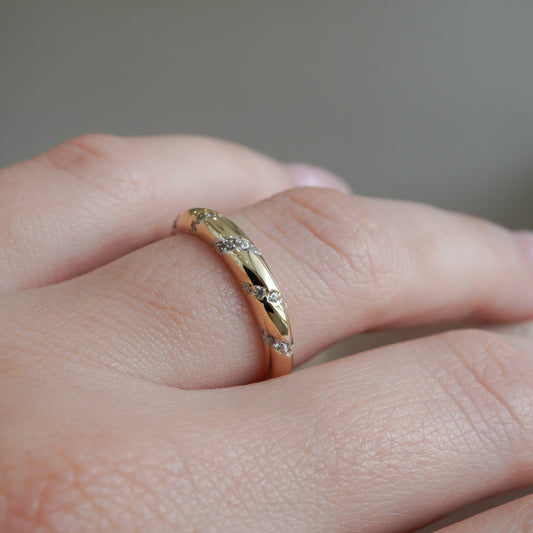 10k Yellow gold solitaire cubic zirconia ring-16125