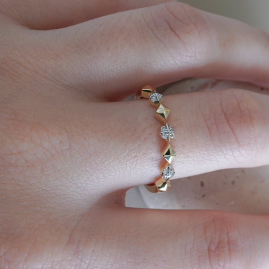 10k Yellow gold solitaire cubic zirconia ring-16131