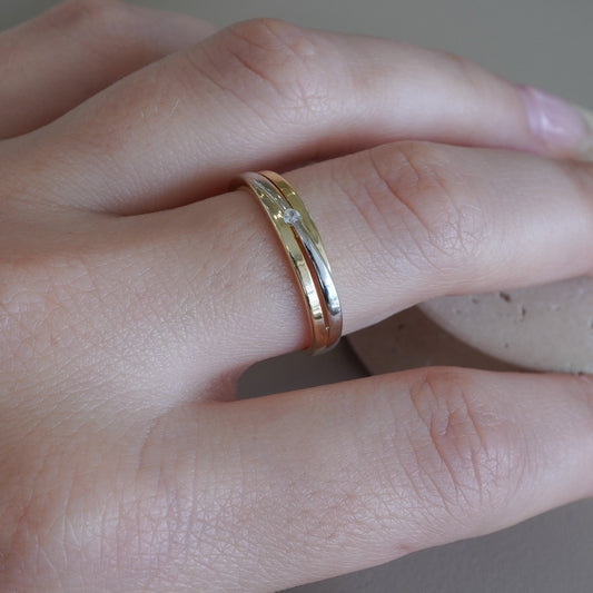 10k Yellow gold eternity band ring-16114