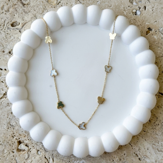 14Kt White Butterfly Choker - 14887