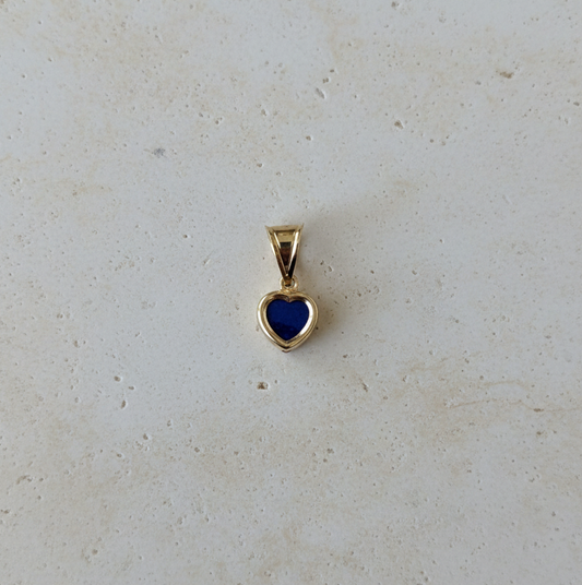 14Kt Blue Heart Charm