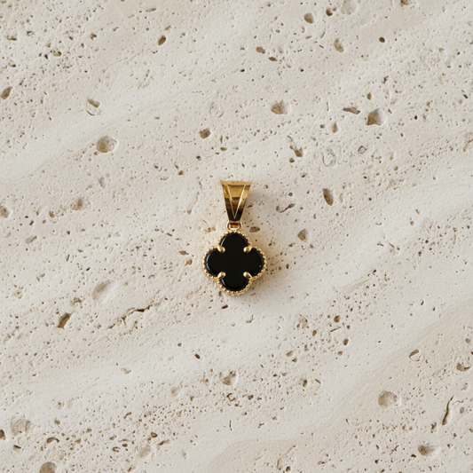 10Kt Black Flower Charm - Medium.