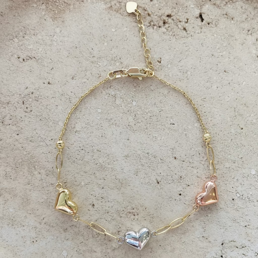 14Kt Handle three hearts - 15431