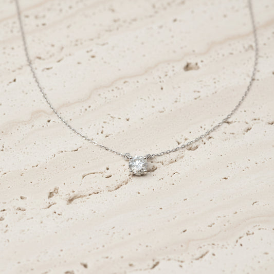 14kt Necklace White Gold Diamond-15136