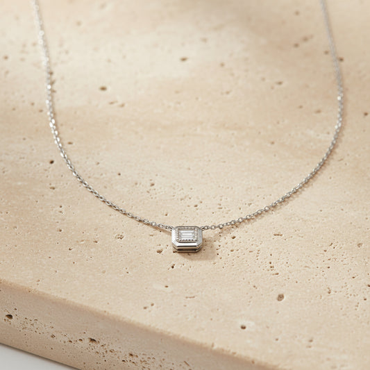 Necklace white gold diamond 18K-15138