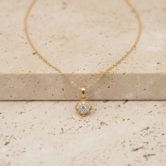 18kt Yellow Gold Diamond Necklace-15026