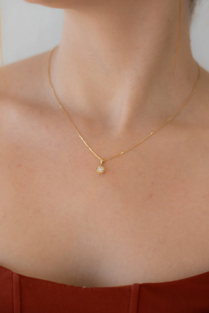 18kt Yellow Gold Diamond Necklace-15026