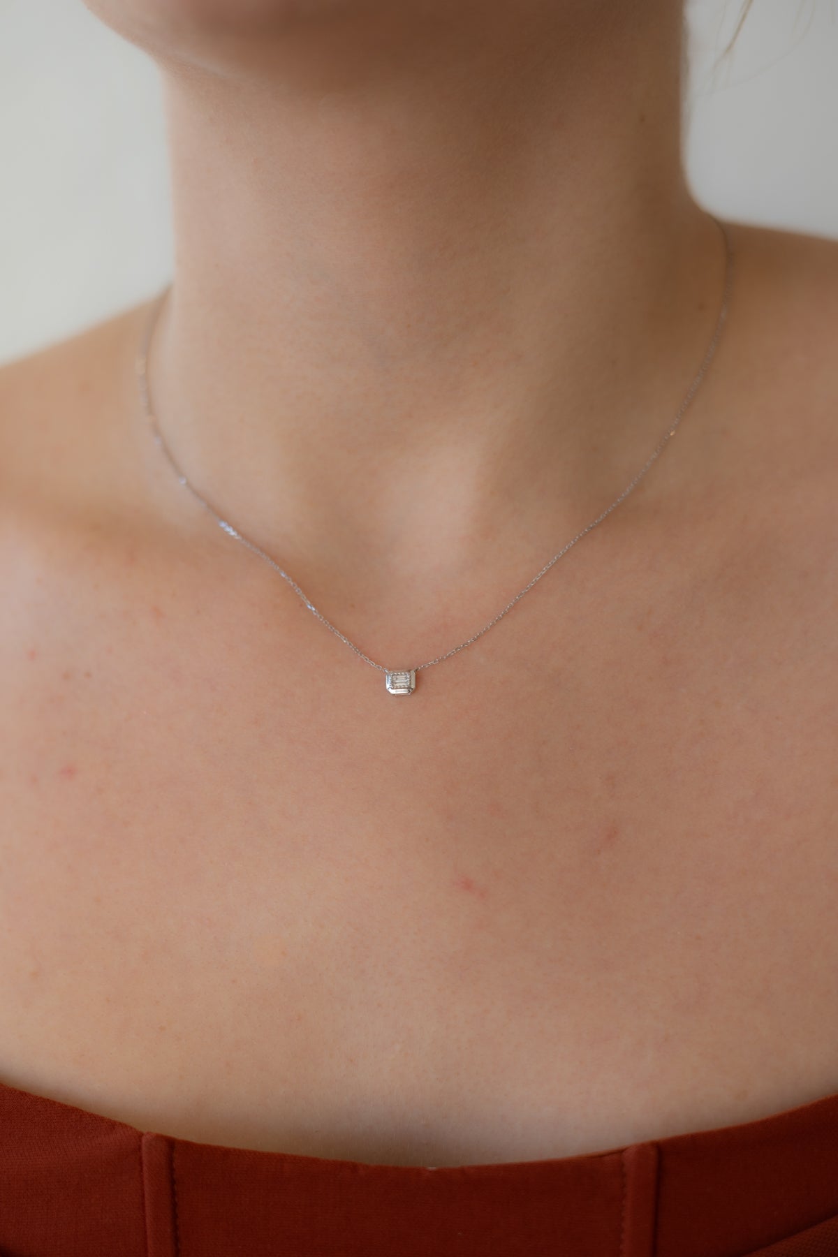 Necklace white gold diamond 18K-15138