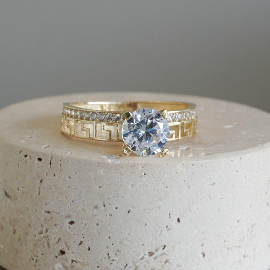 14k Yellow Gold Ring with Cubic Zirconia-16168