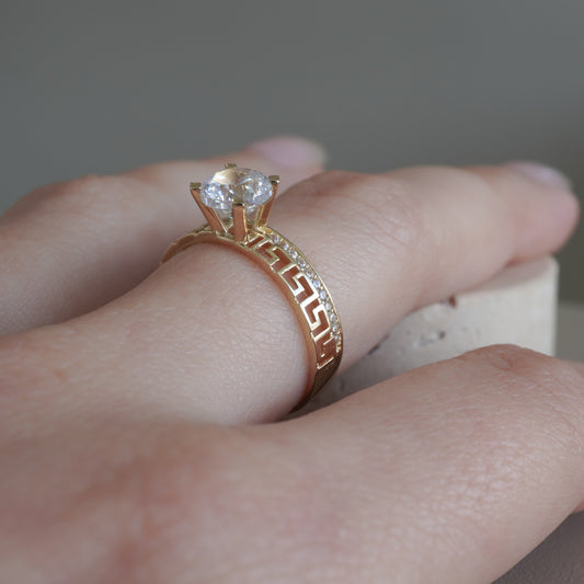 14k Yellow Gold Ring with Cubic Zirconia-16168