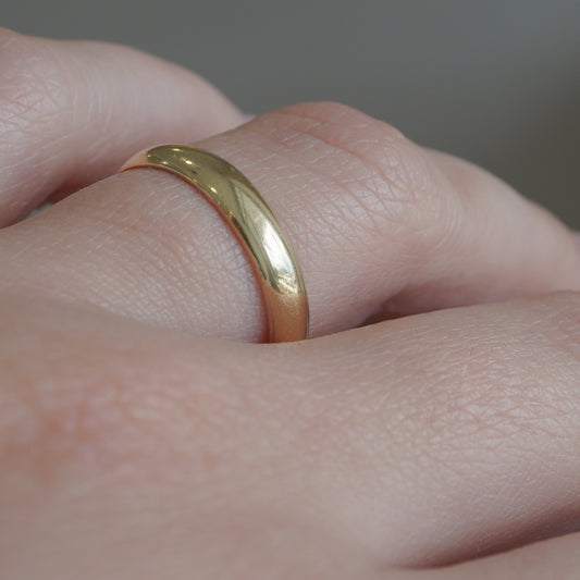 14k Yellow gold band plane ring-15544